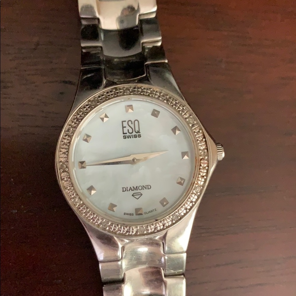 ESQ diamonds Swiss watch and Mother of pearl face